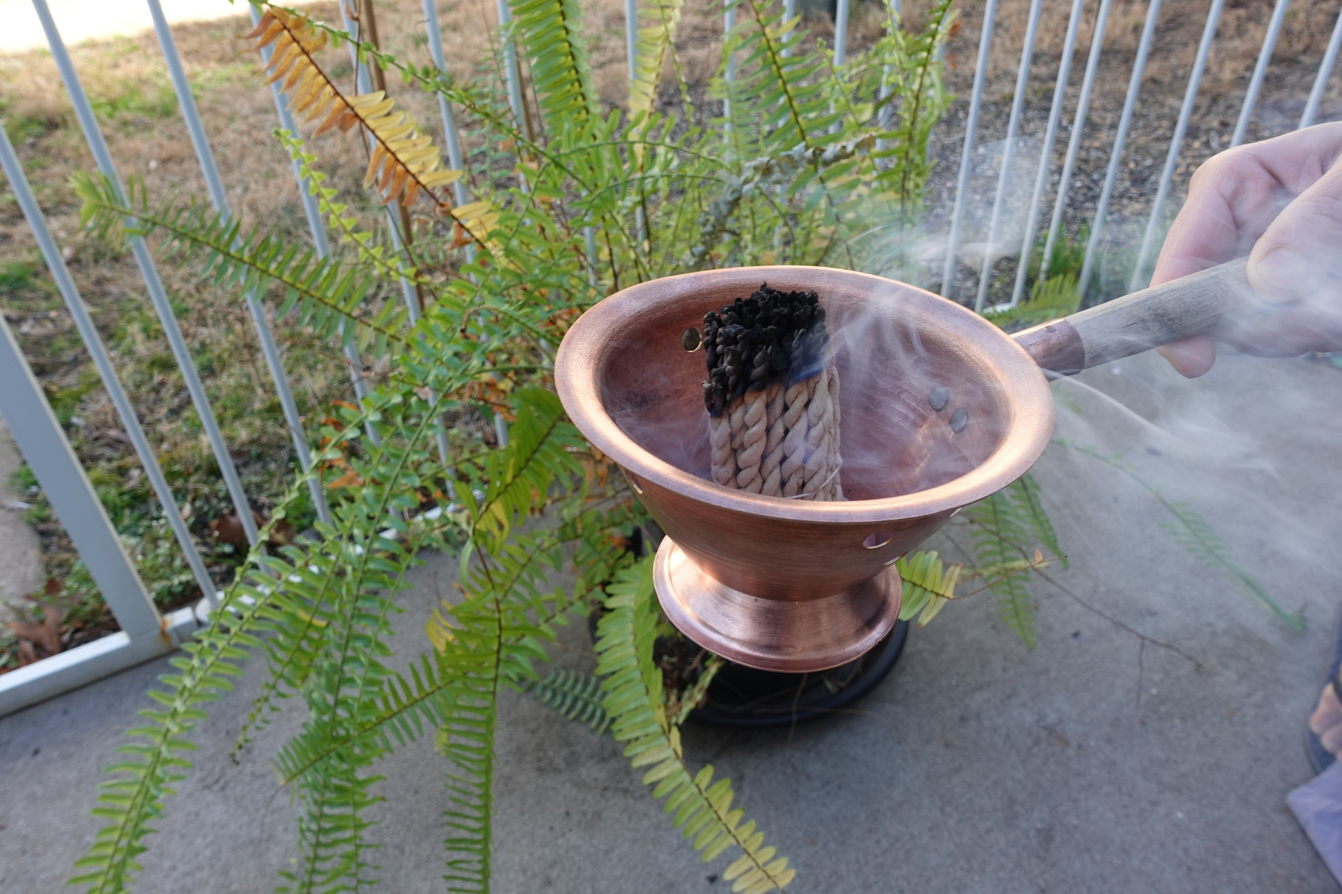 Smudging Pot | Traditional Handmade Incense Burner & Holder for Smudging | 100% Pure Copper | Great for White Sage smudging