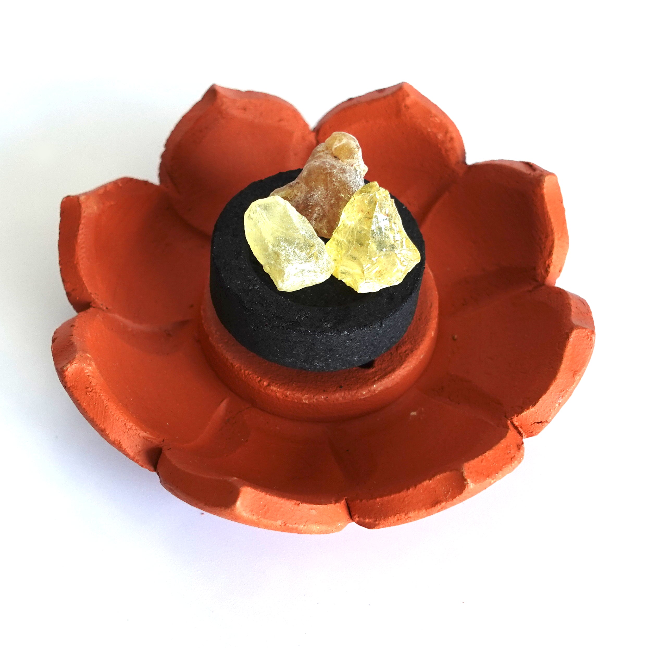 Clay Lotus Incense Holder | Holds 4 Regular & 1 Tibetan Sticks | Terracotta | Housewarming Gift, Home Decor