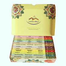 Load image into Gallery viewer, Variety Pack - Traditional Masala Incense - 12 Scents x 10 gm each - Handcrafted Masala Incense - Gift Ready