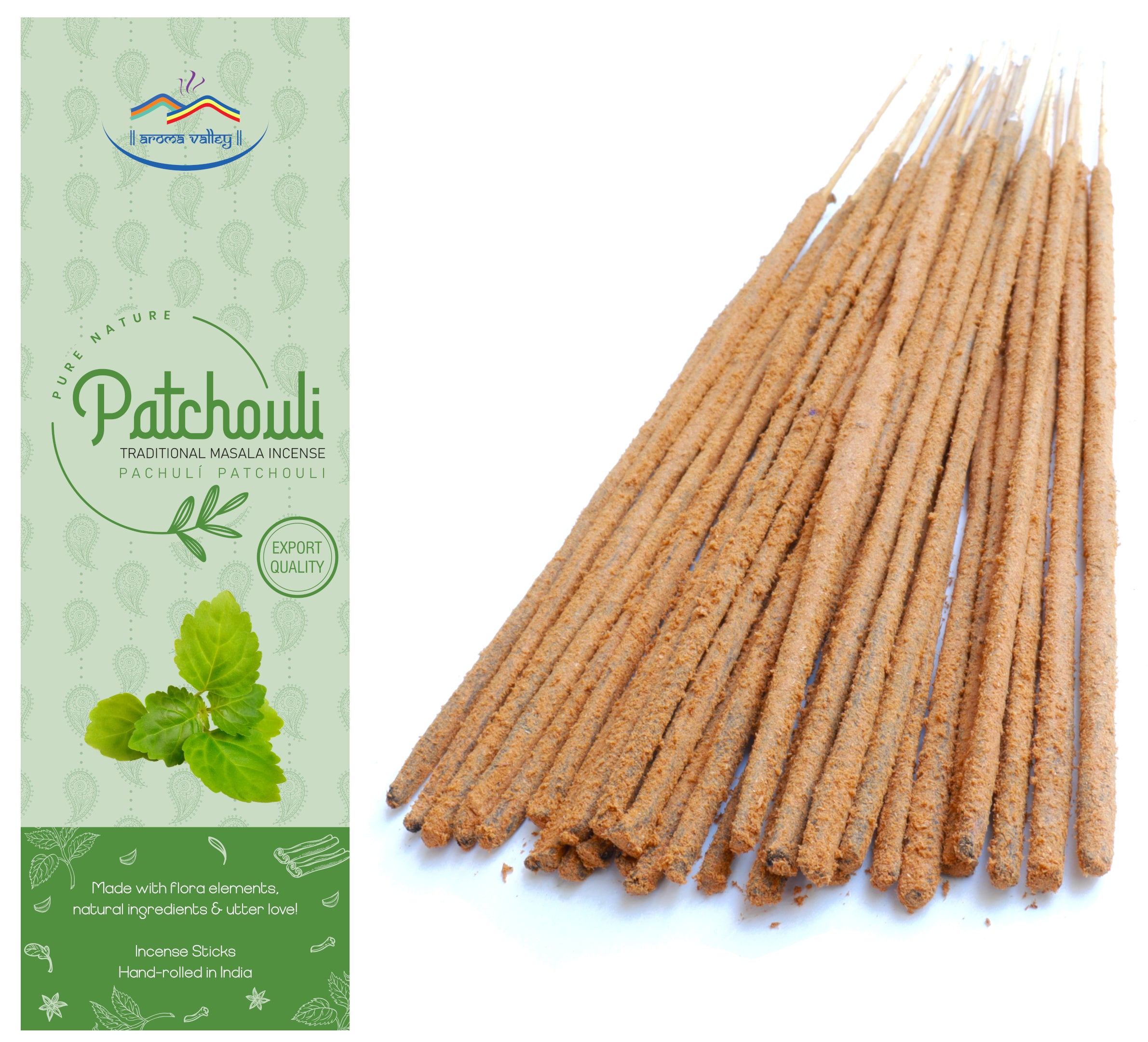 Patchouli Incense Sticks - Traditional Handcrafted Masala Incense