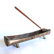 Traditional Handmade Incense Holder for Sticks and Cones | 100% Pure Copper & Brass Incense Burner | Stand Holds 6 Sticks & Cones | Effective Ash Catcher