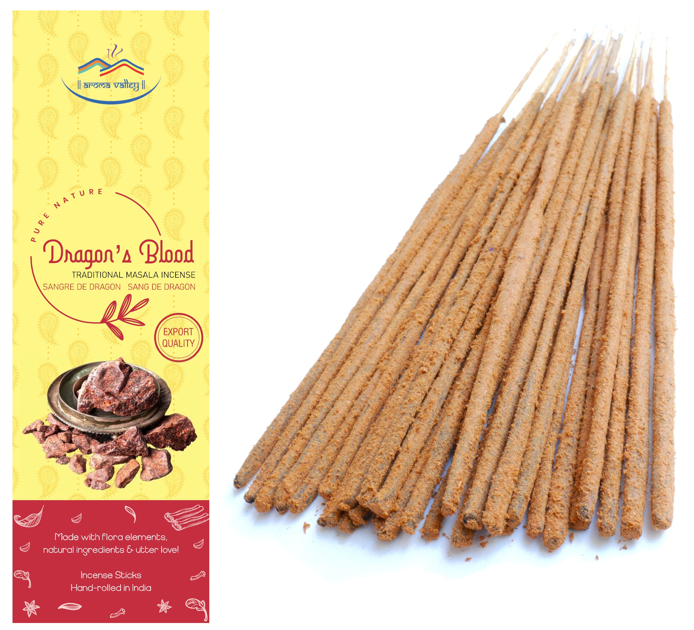 Dragon's Blood Incense Sticks - Traditional Handcrafted Masala Incense