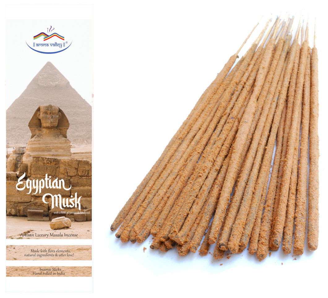 Egyptian Musk Incense Sticks | Artisan Luxury Masala Incense | Divine Scent for Home and Meditation, Relaxing, Aromatherapy | 30 sticks