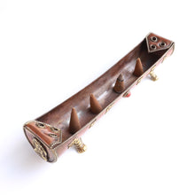 Load image into Gallery viewer, Traditional Handmade Incense Holder for Sticks and Cones | 100% Pure Copper &amp; Brass Incense Burner | Stand Holds 6 Sticks &amp; Cones | Effective Ash Catcher

