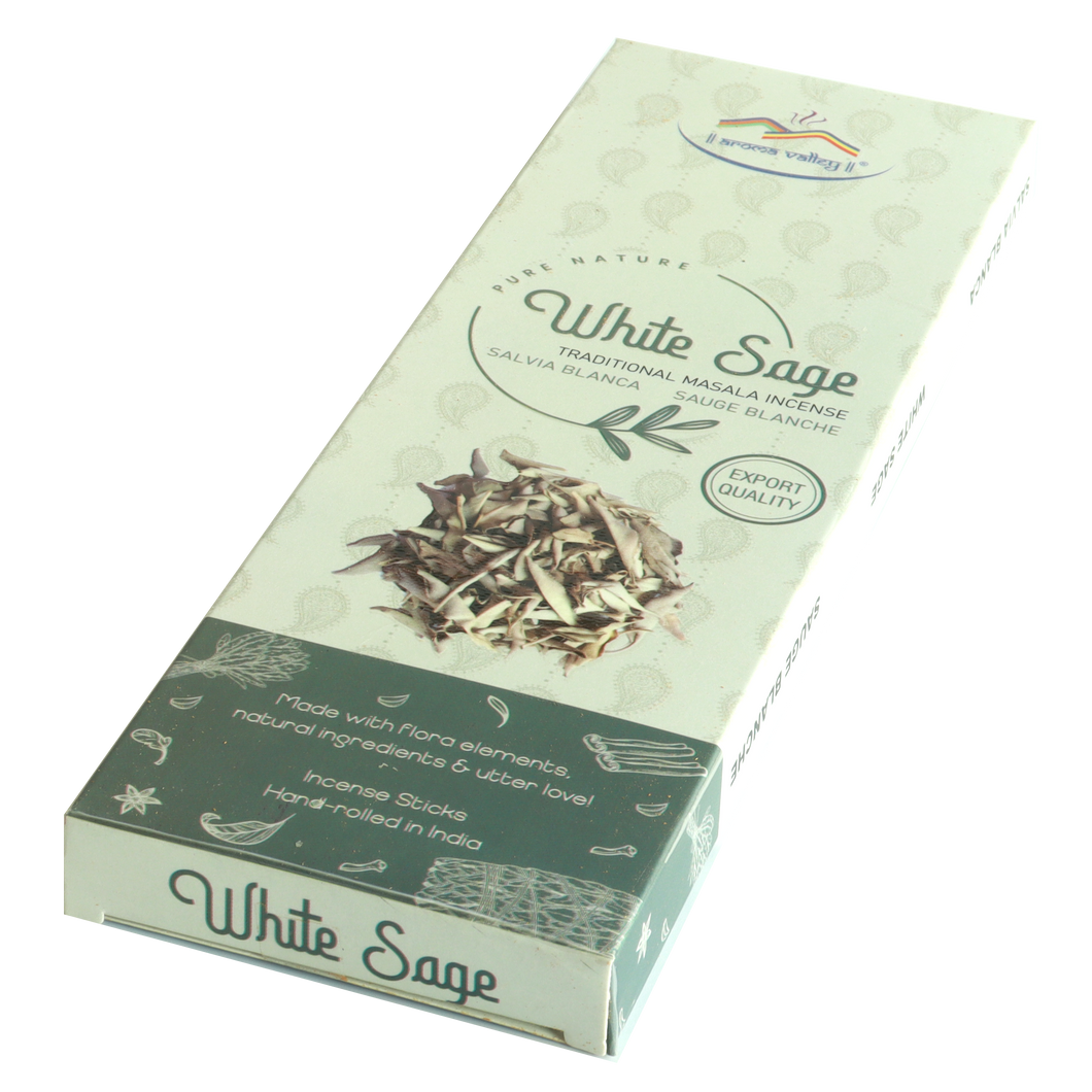 White Sage Incense Sticks - Traditional Handcrafted Masala Incense