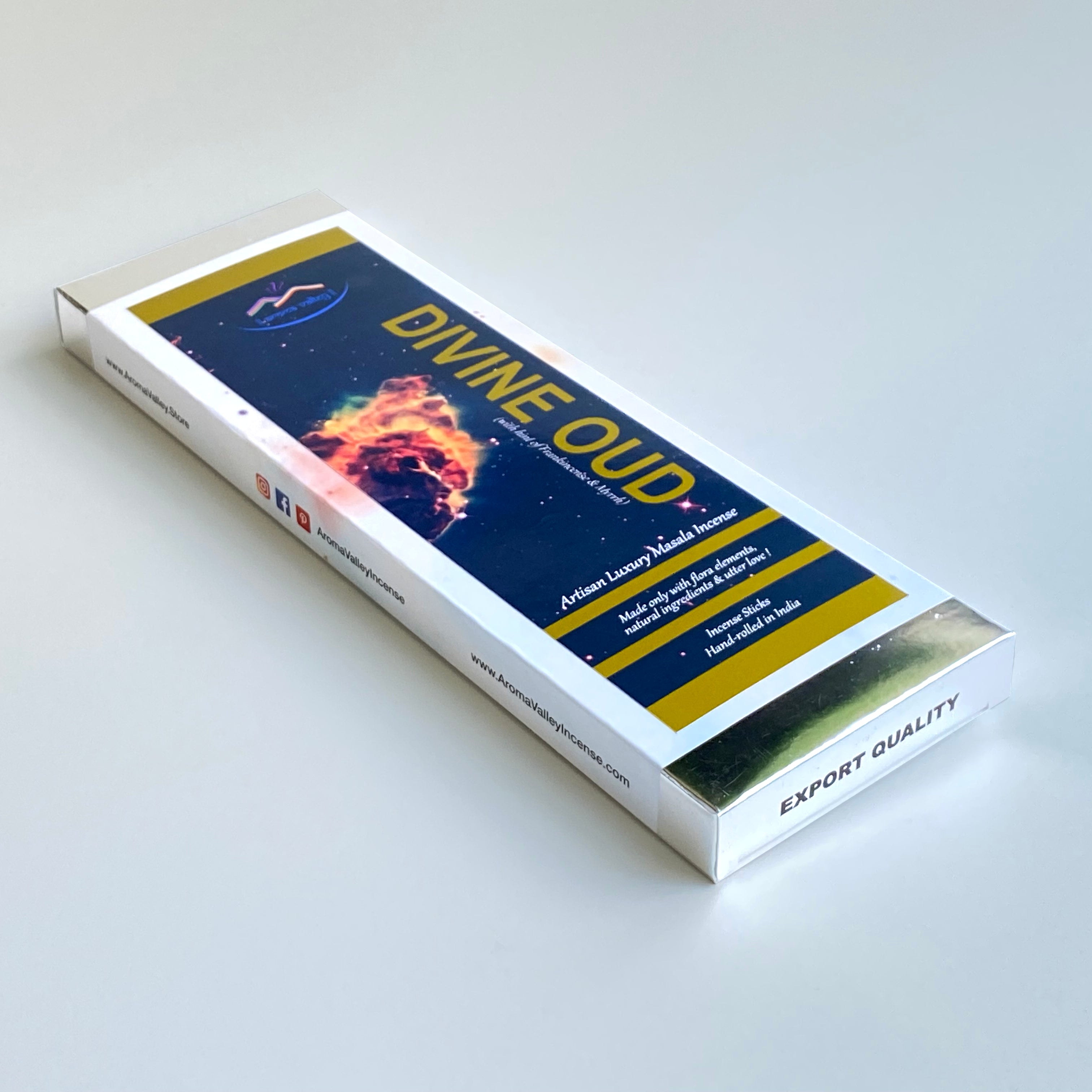 Divine Oud Artisan Luxury Masala Incense Sticks | Utterly Divine Scent for Home, Meditation, Yoga | 30 sticks