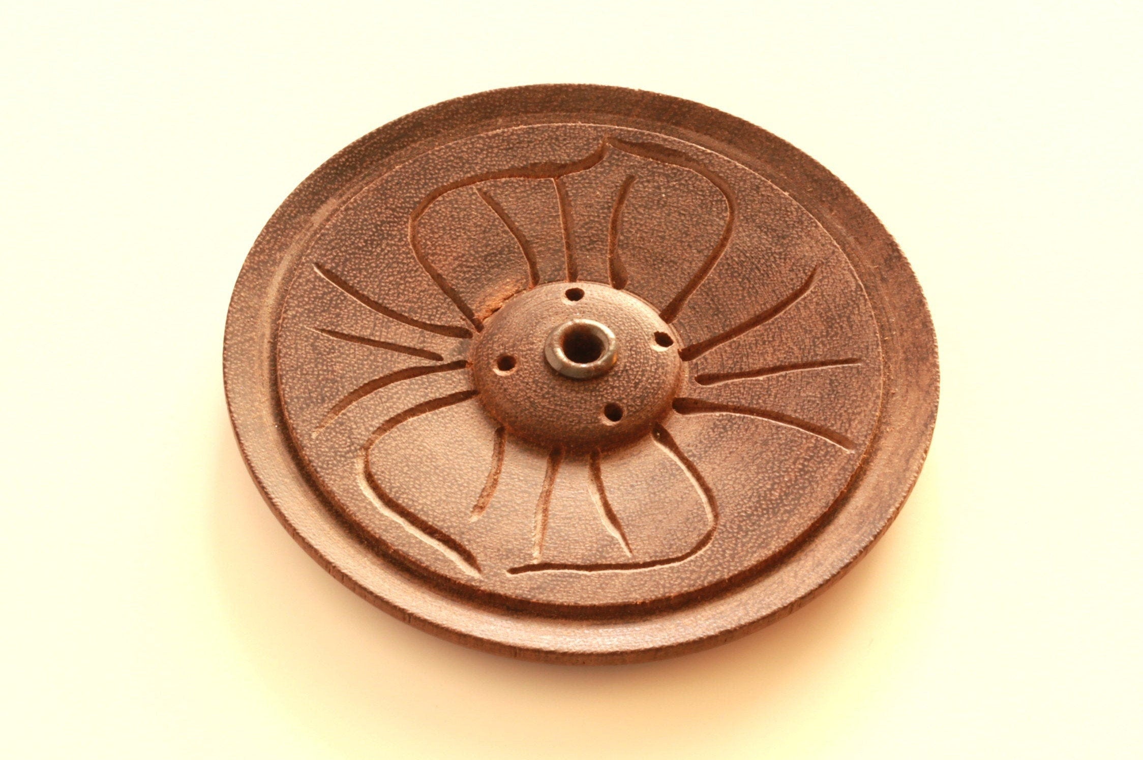 Wood Incense Holder || Handmade Flower Incense Holder || Holds 4 Regular and 1 Tibetan Incense Sticks