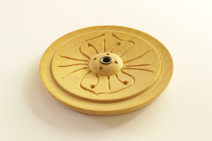 Wood Incense Holder || Handmade Flower Incense Holder || Holds 4 Regular and 1 Tibetan Incense Sticks