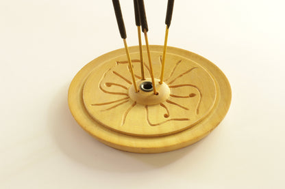Wood Incense Holder || Handmade Flower Incense Holder || Holds 4 Regular and 1 Tibetan Incense Sticks