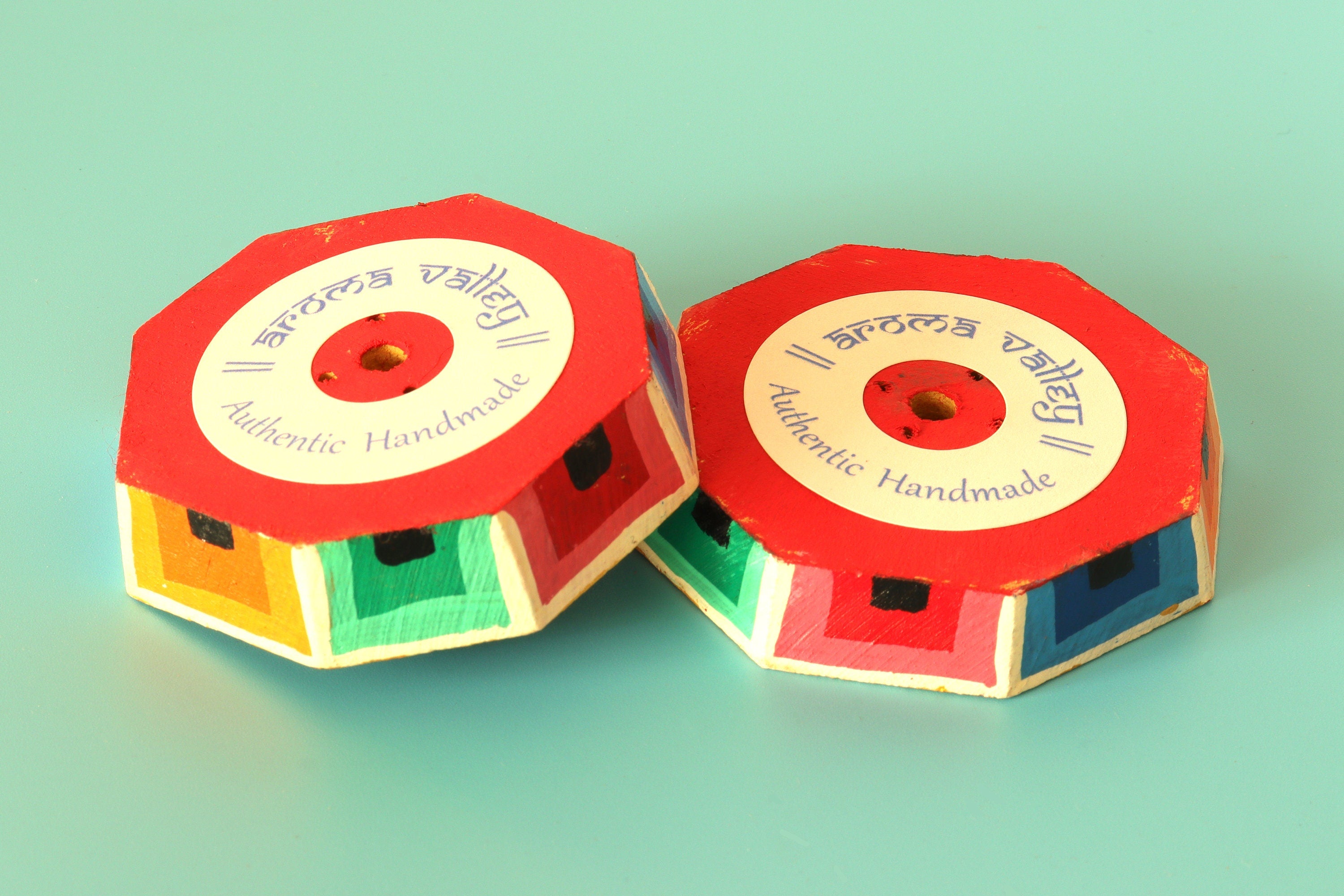 Floral Mini Incense Holder | Handmade Hand-painted Wood Incense Burner | Holds 4 Regular & 1 Tibetan / Joss Sticks | Housewarming Gift, Home Decor